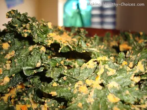 Kale chips closeup