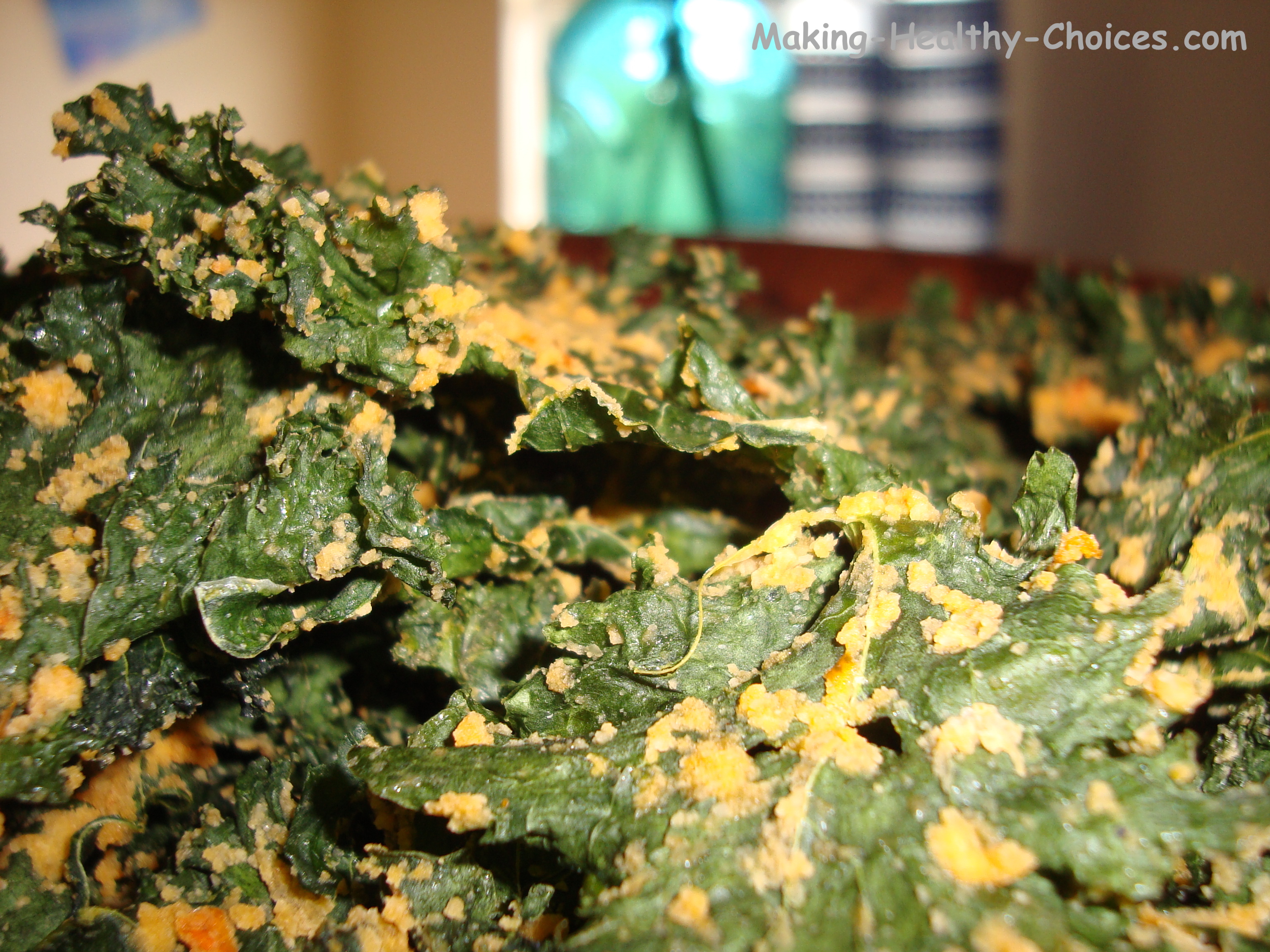 Kale chips closeup