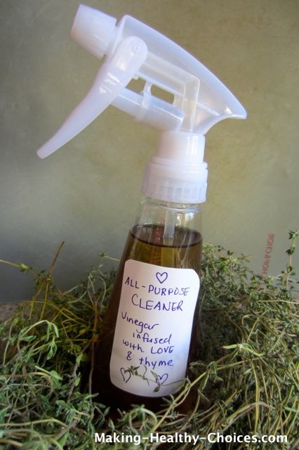 Cleaner spray thyme vinegar