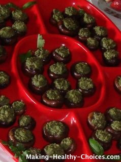 Pesto Stuffed Mushroom, Healthy Appetizer Pesto Stuffed Mushroom, Healthy Appetizer