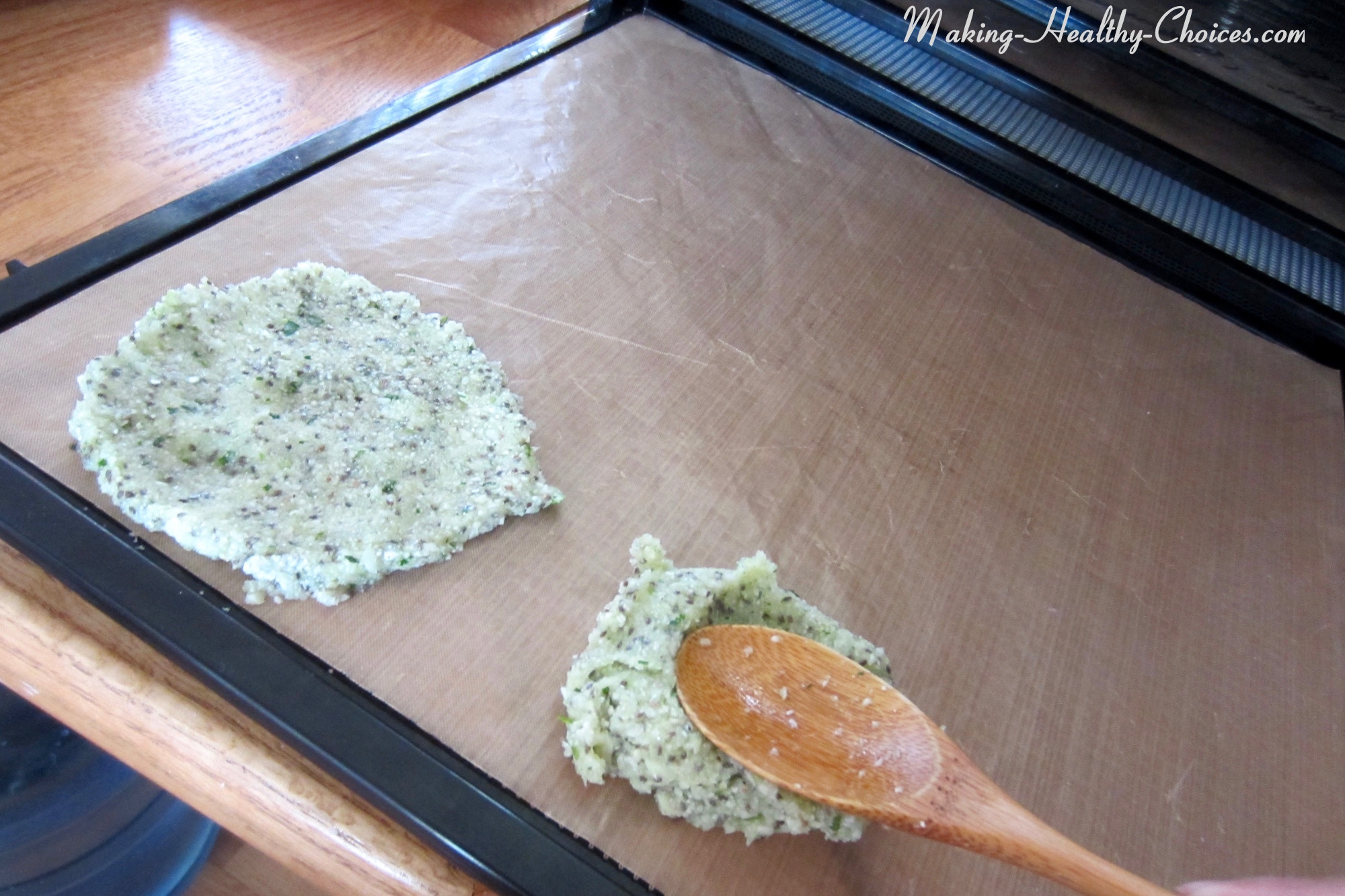 Cauliflower Wraps in Dehydrator