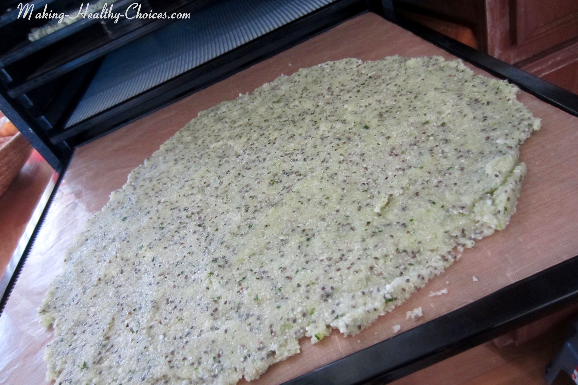 Cauliflower Wraps in Dehydrator