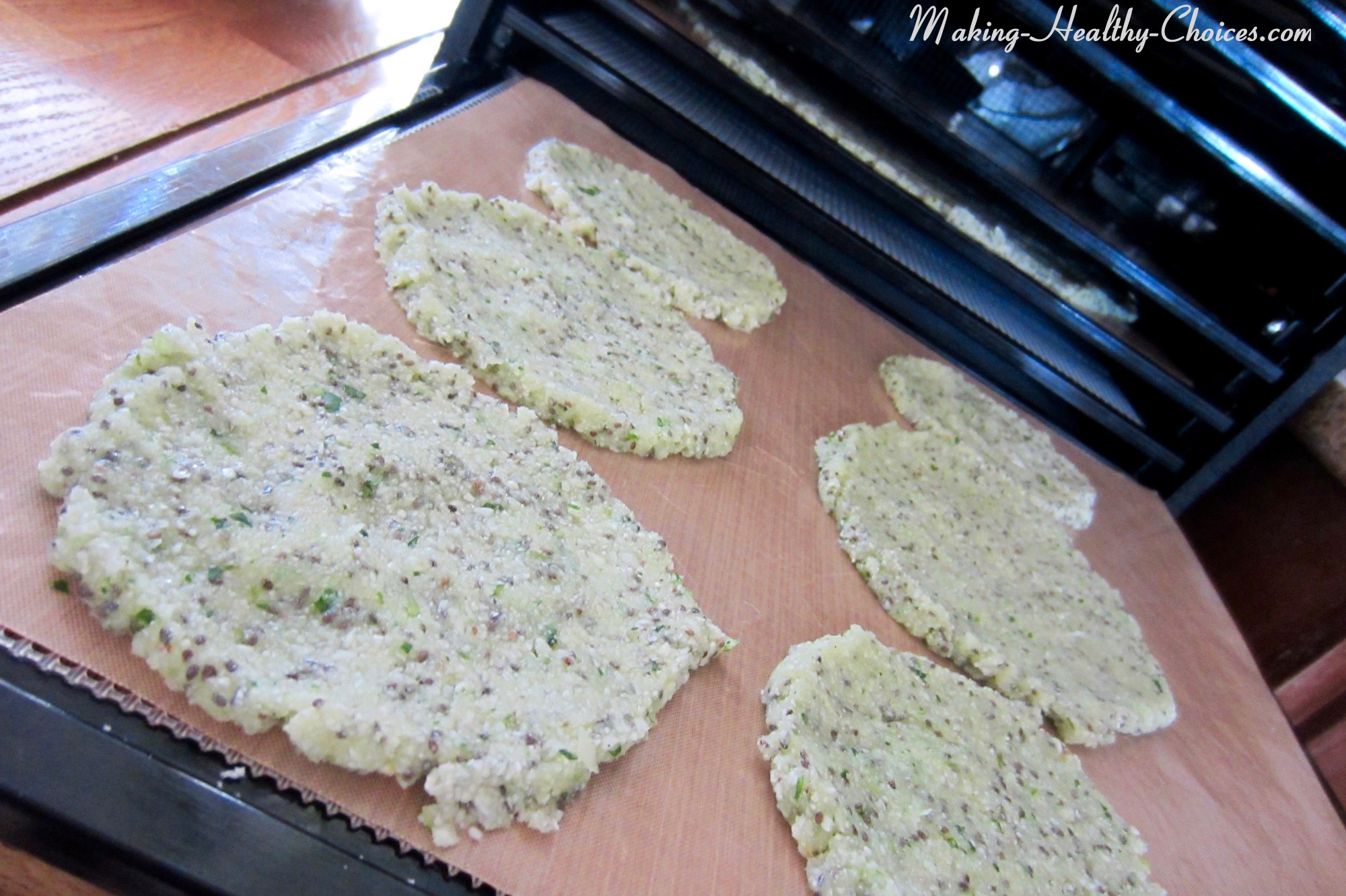 Cauliflower Wraps in Dehydrator