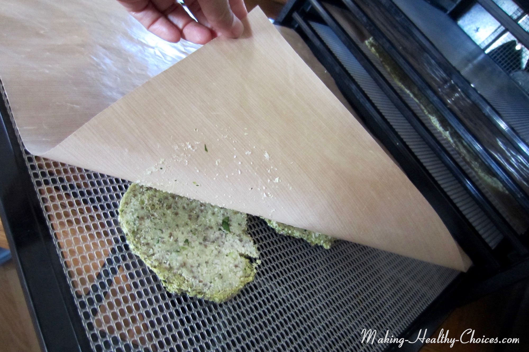 Cauliflower Wraps in Dehydrator