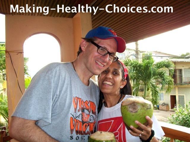 Enjoying Young Coconut Water