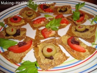 Raw Crackers with Toppings