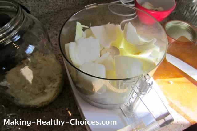 Onions in Food Processor