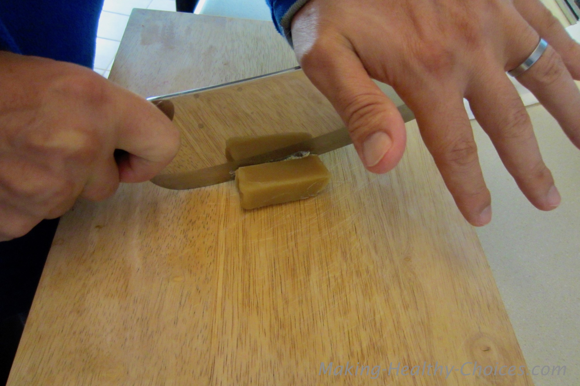Cutting and Measuring Beeswax