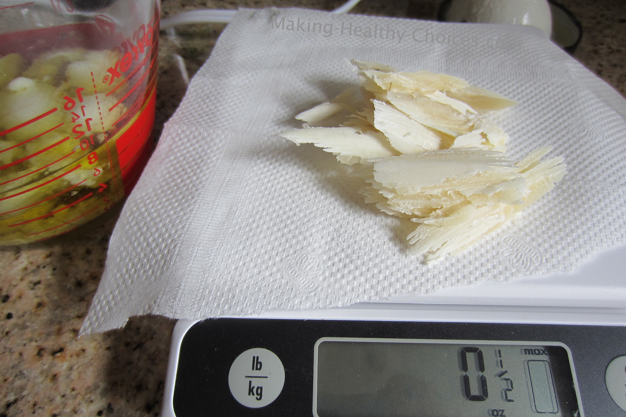 Cutting and Measuring Beeswax